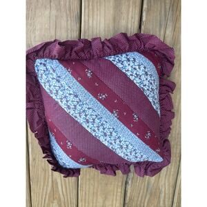 Vintage Decorative Homemade Throw Pillow Quilt Pattern Cottage core 11x11